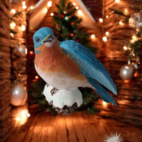 Bluebird On A Pinecone Ornament Danbury Mint Christmas Songbird Collection Bird. - Picture 13 of 16